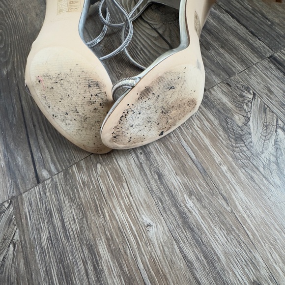 Silver Rhinestone Heeled Sandals - Picture 5 of 8